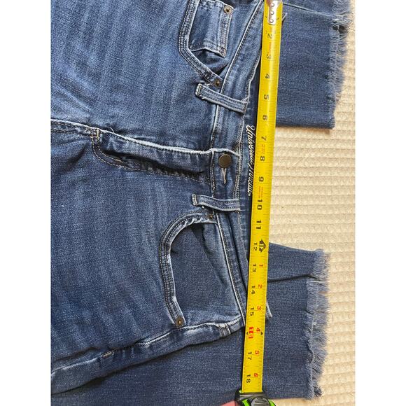 Universal Thread Blue Pantalon Crop High Waisted Girlfriend Jeans Semi Stretch 8 - Picture 6 of 9